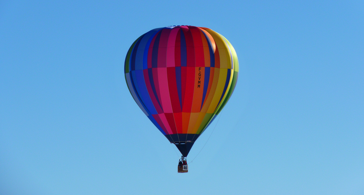 A-colorful-hot-air-balloon-in-a-blue-sky